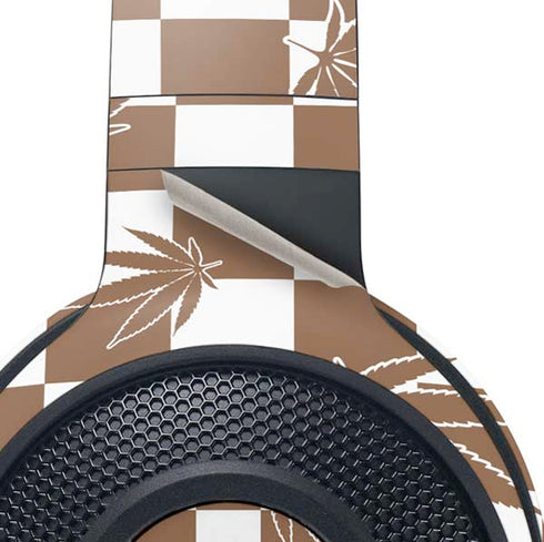 Marijuana Brown Checkered Razer Kraken X Skin